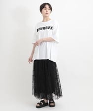ZMKGB47100 al'aise modulation(アレーズモジュレーション) オーバーサイズロゴプリントTシャツ ホワイト