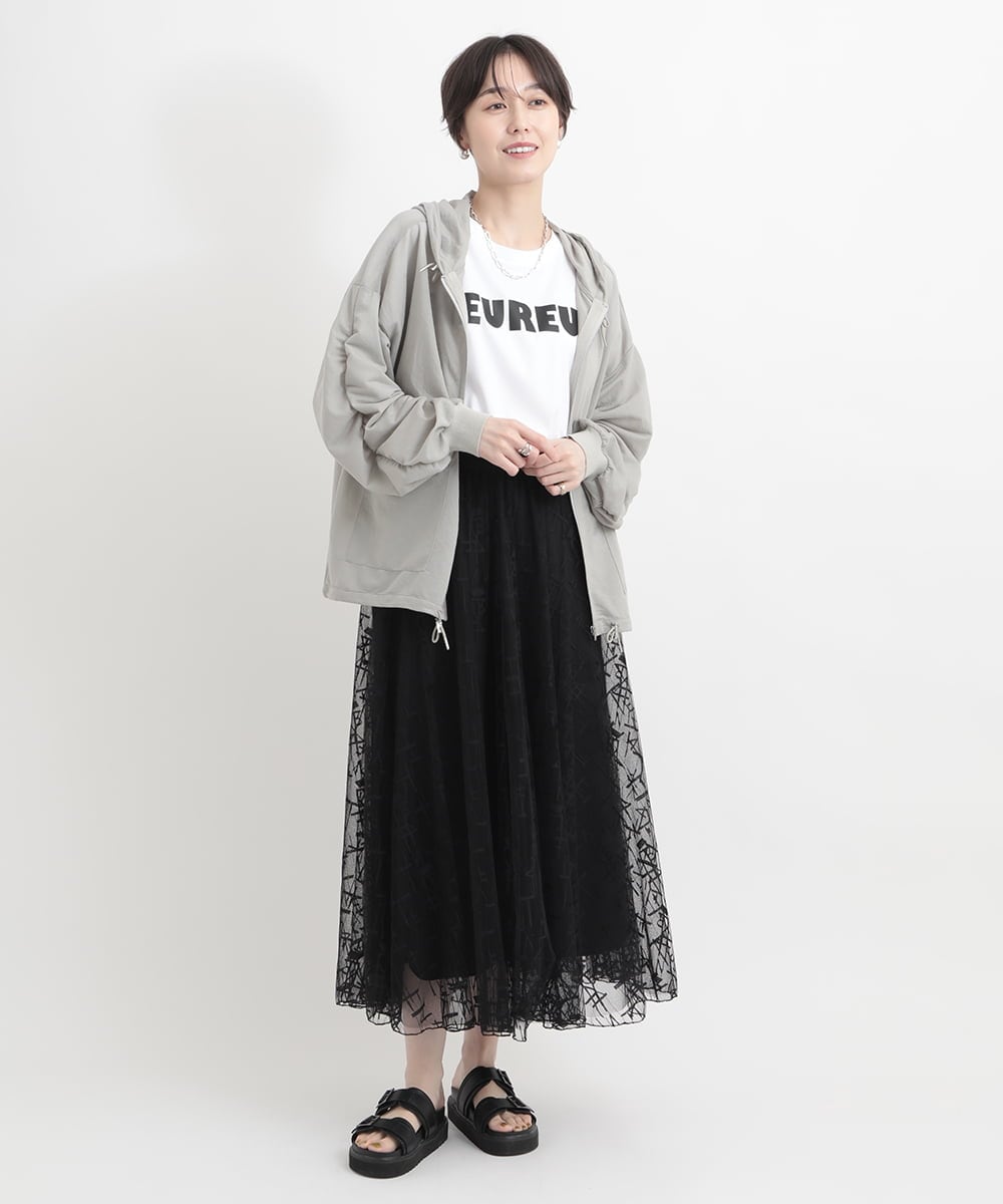 ZMKGB47100 al'aise modulation(アレーズモジュレーション) オーバーサイズロゴプリントTシャツ ホワイト