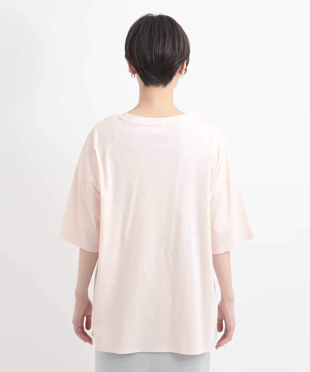 ZMKGB47100 al'aise modulation(アレーズモジュレーション) オーバーサイズロゴプリントTシャツ ライトピンク