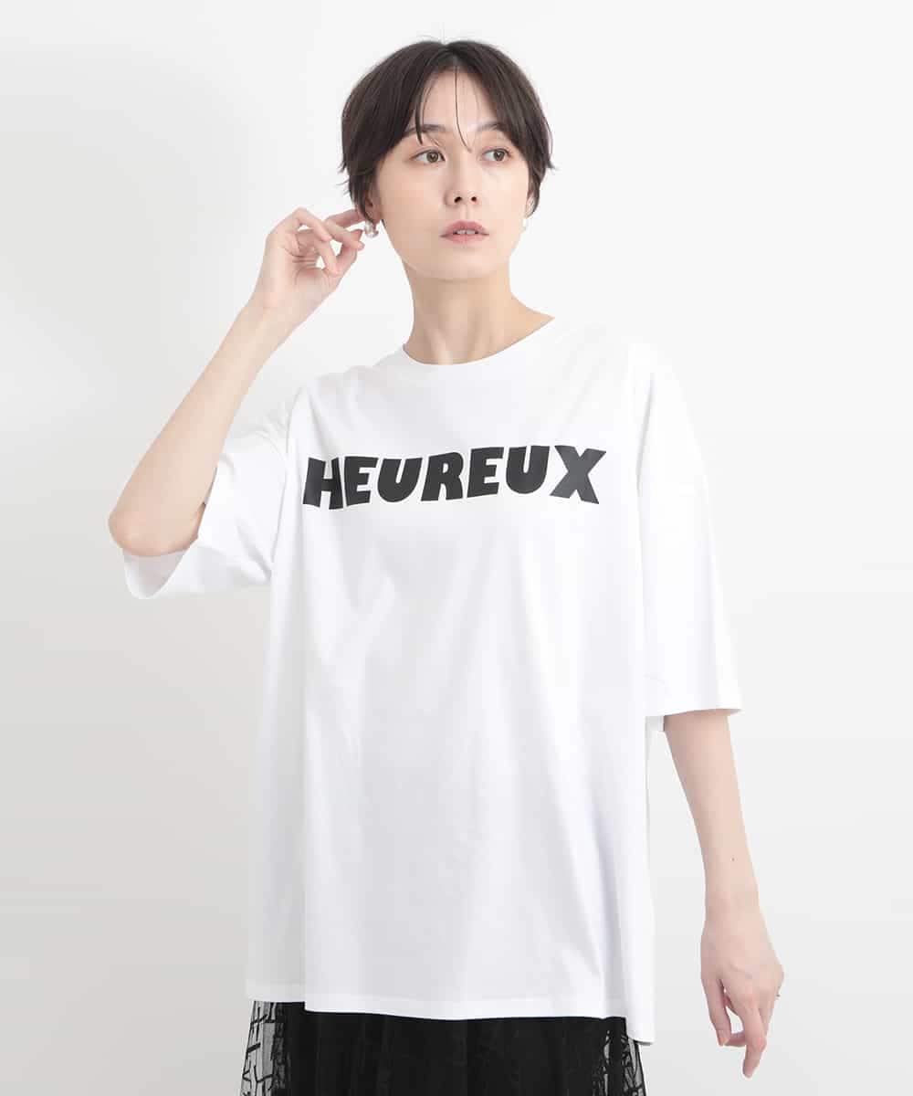 ZMKGB47100 al'aise modulation(アレーズモジュレーション) オーバーサイズロゴプリントTシャツ ホワイト