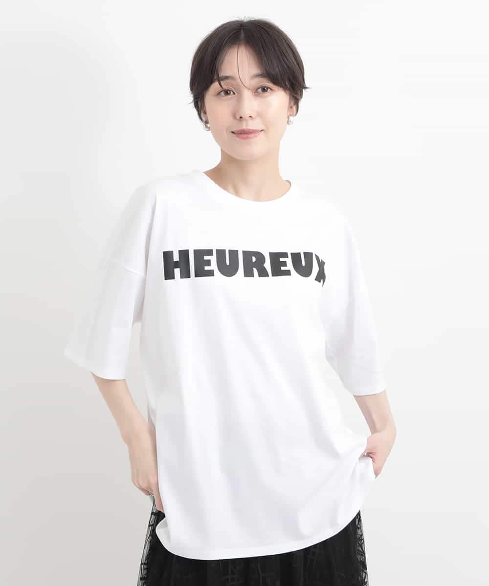 ZMKGB47100 al'aise modulation(アレーズモジュレーション) オーバーサイズロゴプリントTシャツ ホワイト