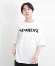 ZMKGB47100 al'aise modulation(アレーズモジュレーション) オーバーサイズロゴプリントTシャツ ホワイト