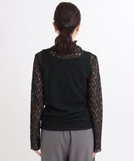 ZMKGB48080 al'aise modulation(アレーズモジュレーション) レース刺繍ハイネックプルオーバー ブラック