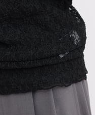 ZMKGB48080 al'aise modulation(アレーズモジュレーション) レース刺繍ハイネックプルオーバー ブラック