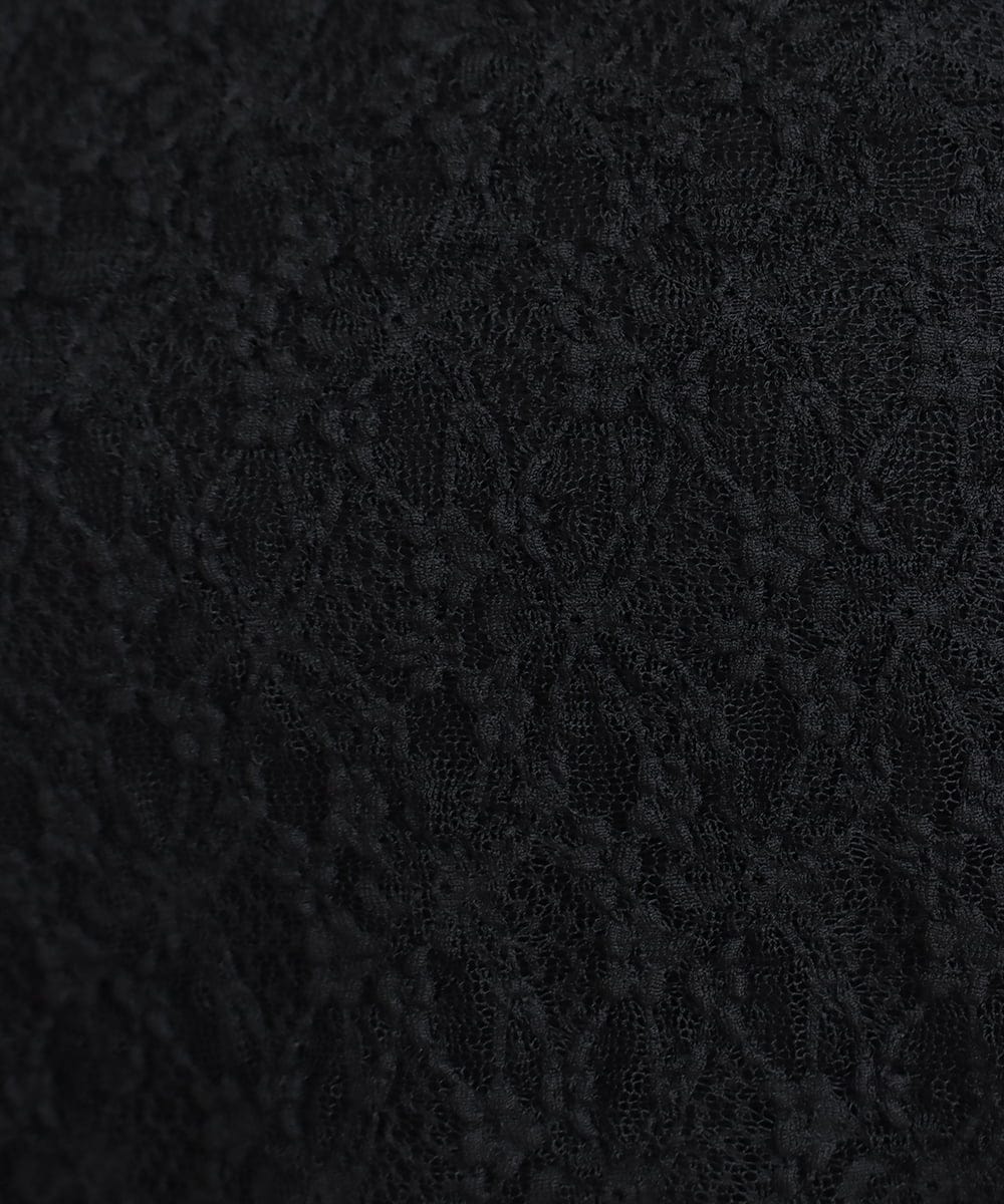 ZMKGB48080 al'aise modulation(アレーズモジュレーション) レース刺繍ハイネックプルオーバー ブラック