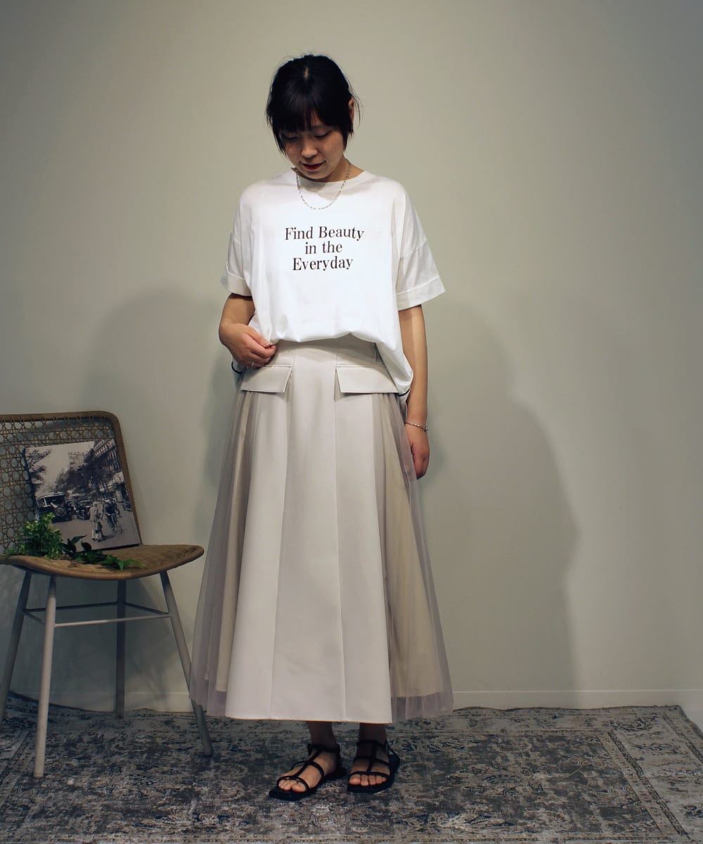 ZMKGB54089 al'aise modulation(アレーズモジュレーション) サイドラインオーバーシルエットTシャツ ホワイト