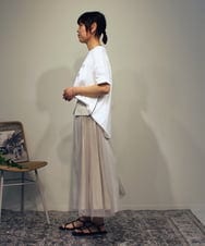 ZMKGB54089 al'aise modulation(アレーズモジュレーション) サイドラインオーバーシルエットTシャツ ホワイト