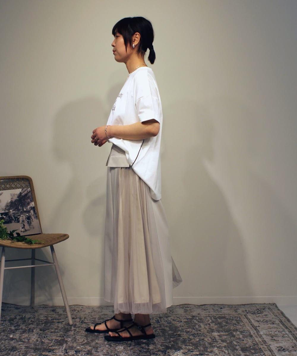 ZMKGB54089 al'aise modulation(アレーズモジュレーション) サイドラインオーバーシルエットTシャツ ホワイト