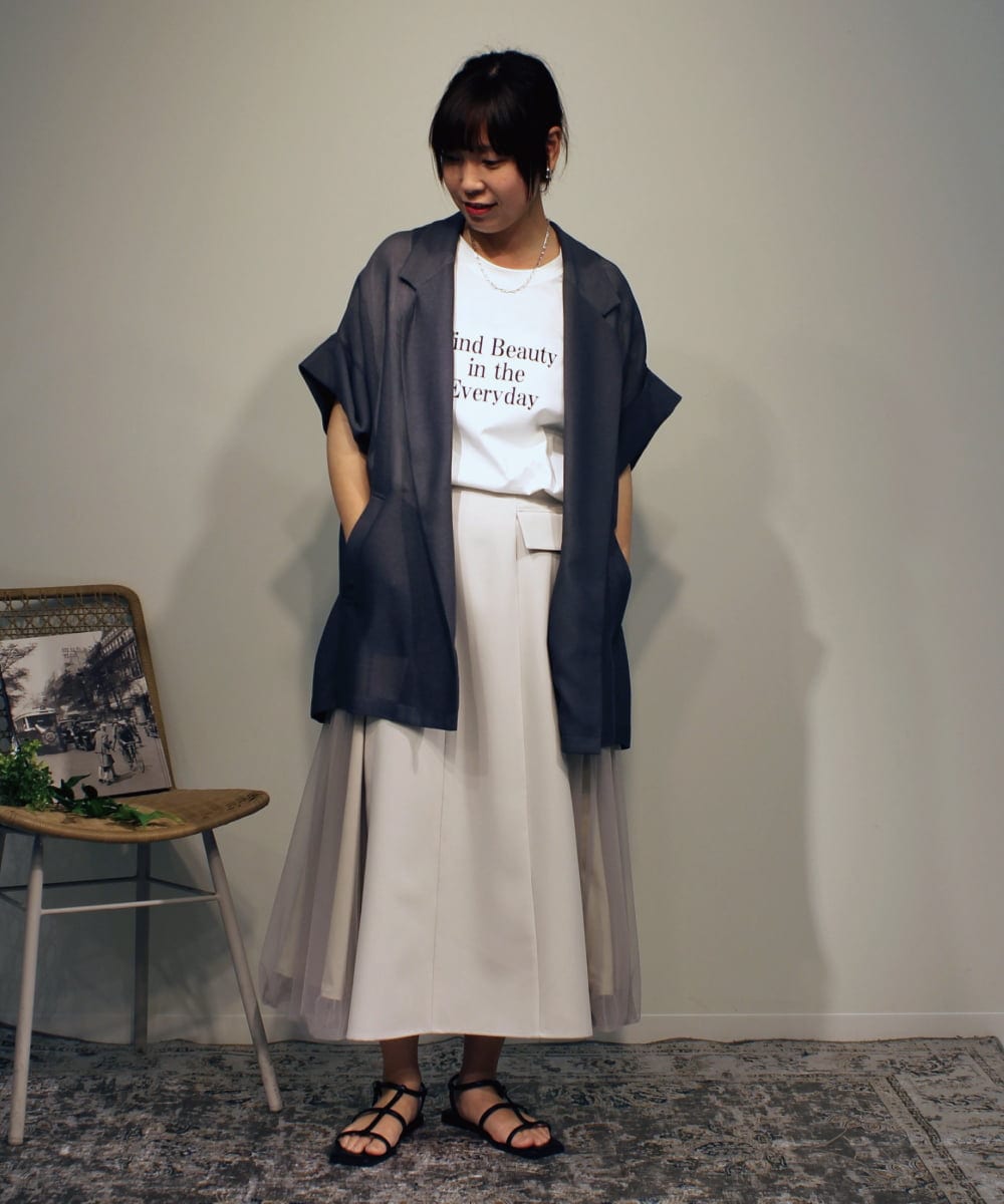 ZMKGB54089 al'aise modulation(アレーズモジュレーション) サイドラインオーバーシルエットTシャツ ホワイト