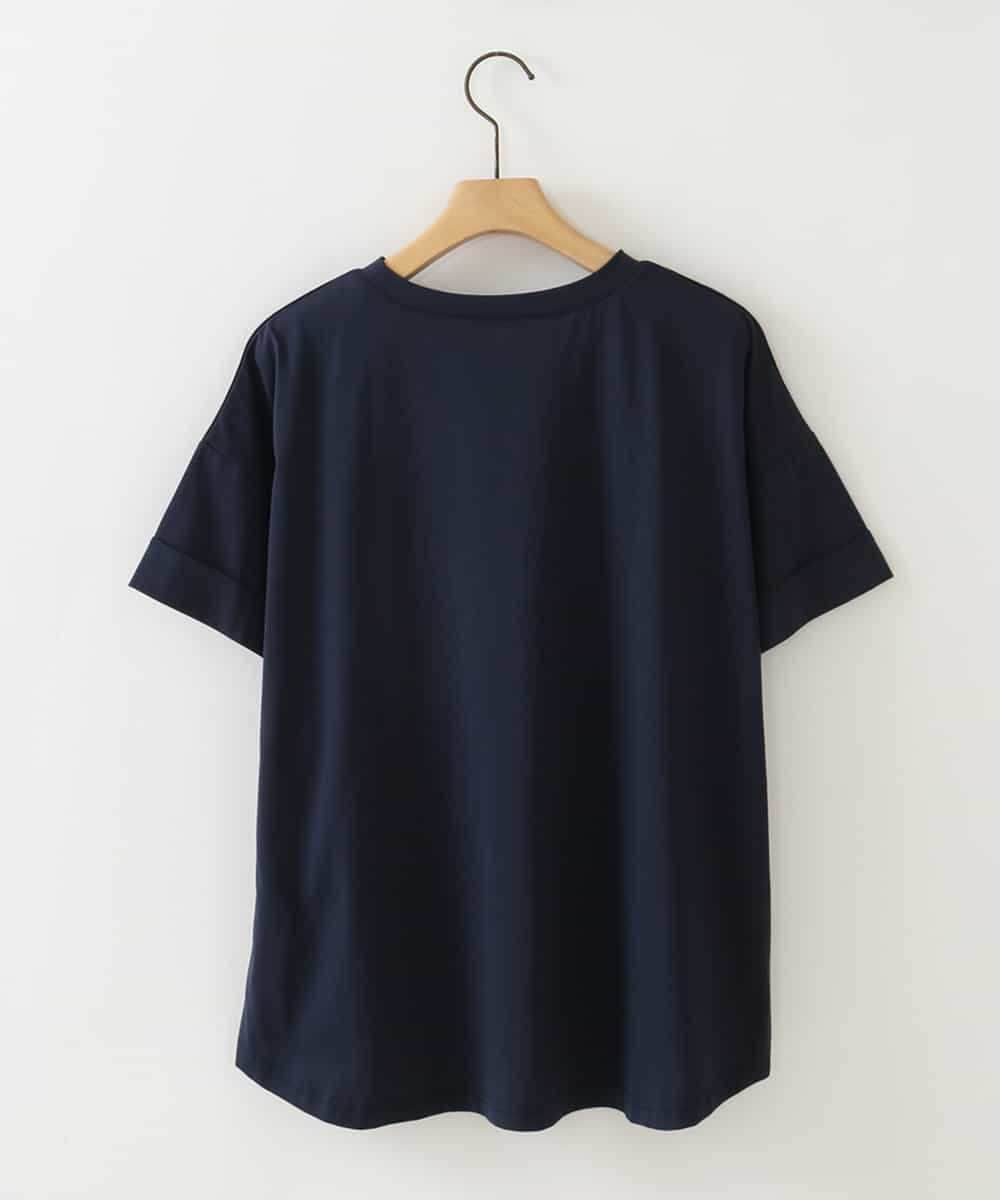 ZMKGB54089 al'aise modulation(アレーズモジュレーション) サイドラインオーバーシルエットTシャツ ネイビー