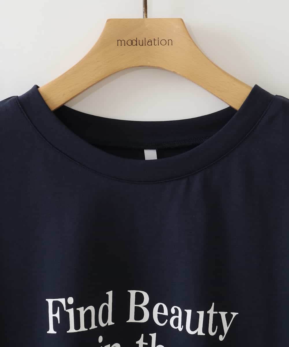 ZMKGB54089 al'aise modulation(アレーズモジュレーション) サイドラインオーバーシルエットTシャツ ネイビー