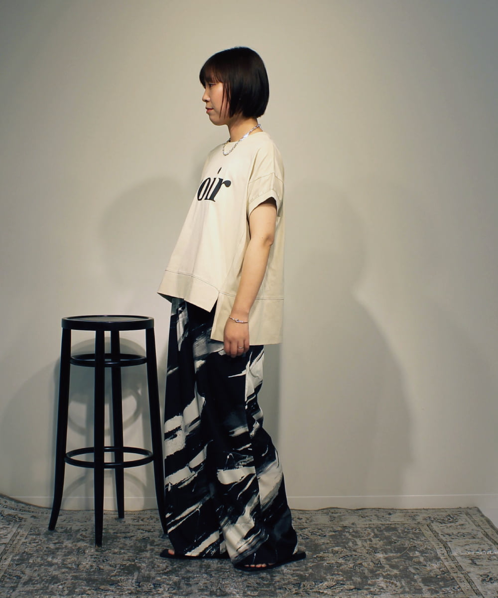 ZMKGB55089 al'aise modulation(アレーズモジュレーション) スリットヘムボックスシルエットTシャツ ベージュ