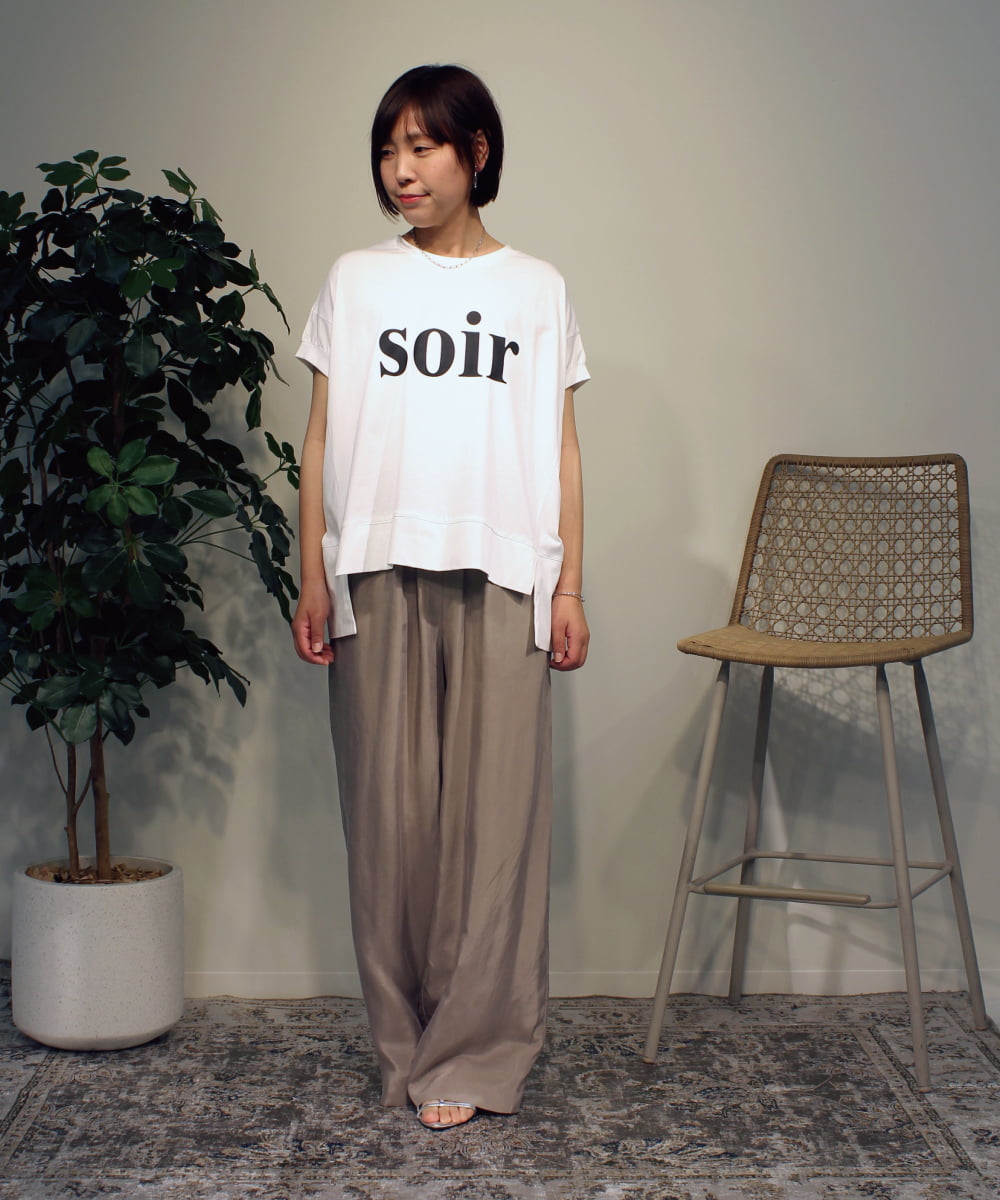 ZMKGB55089 al'aise modulation(アレーズモジュレーション) スリットヘムボックスシルエットTシャツ ホワイト