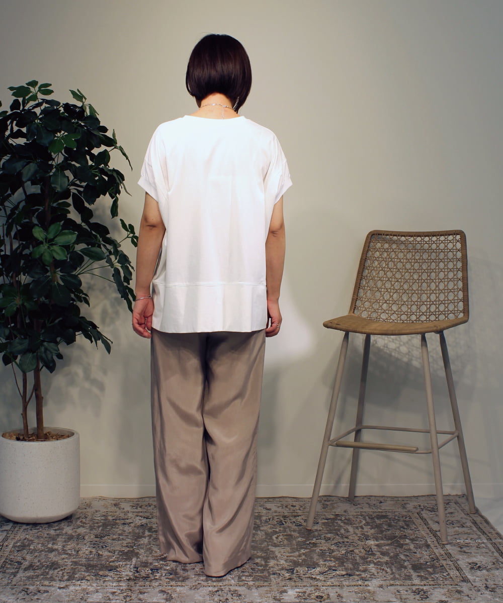 ZMKGB55089 al'aise modulation(アレーズモジュレーション) スリットヘムボックスシルエットTシャツ ホワイト
