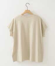 ZMKGB55089 al'aise modulation(アレーズモジュレーション) スリットヘムボックスシルエットTシャツ ベージュ