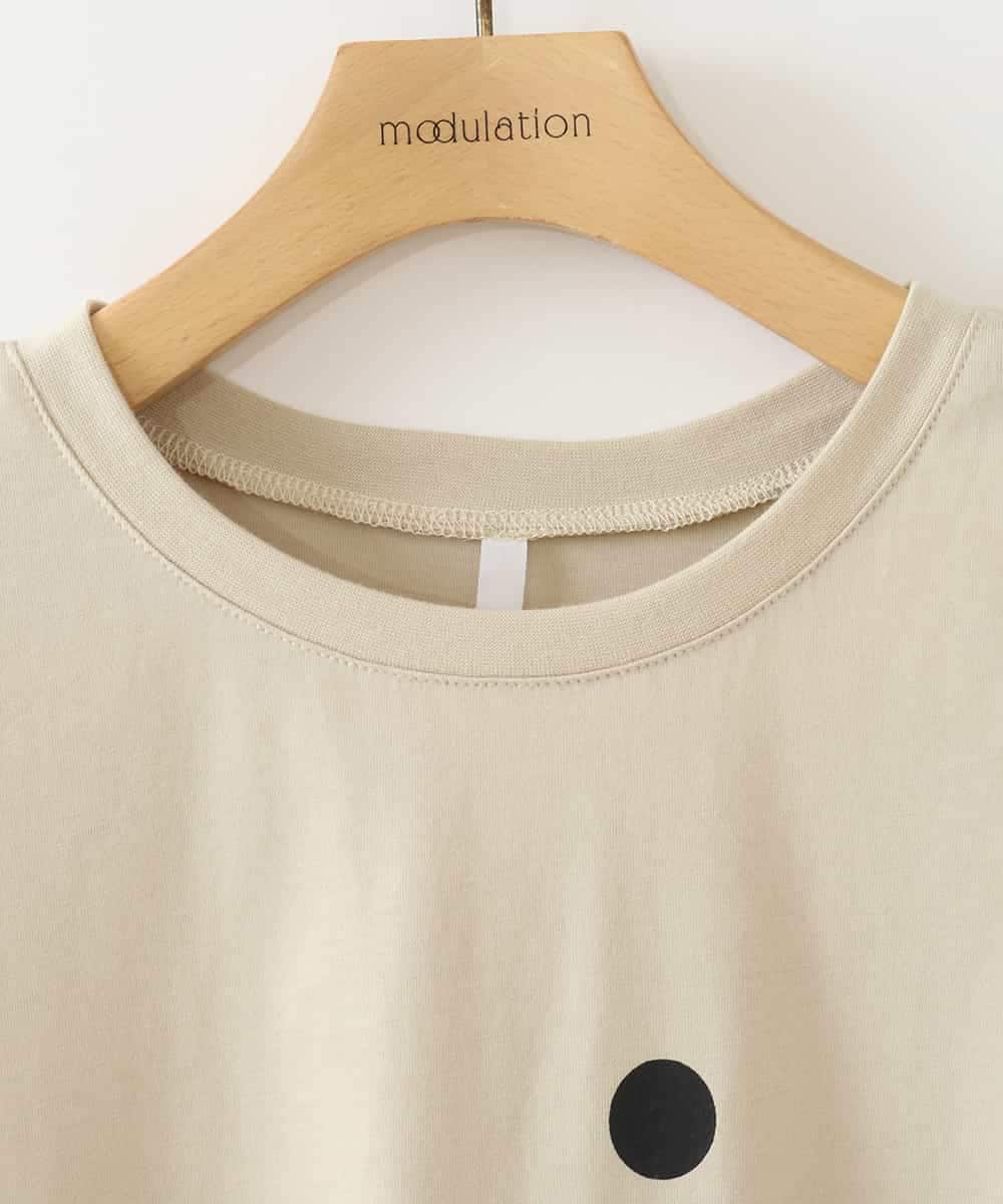 ZMKGB55089 al'aise modulation(アレーズモジュレーション) スリットヘムボックスシルエットTシャツ ベージュ