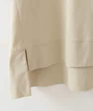 ZMKGB55089 al'aise modulation(アレーズモジュレーション) スリットヘムボックスシルエットTシャツ ベージュ