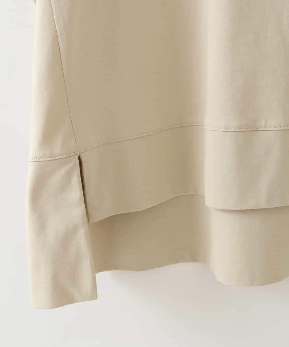 ZMKGB55089 al'aise modulation(アレーズモジュレーション) スリットヘムボックスシルエットTシャツ ベージュ