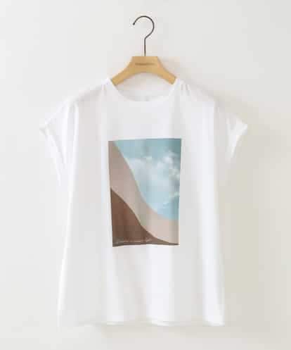 ZMKGB56089 al'aise modulation 【日本製】アートプリントフレンチスリーブTシャツ