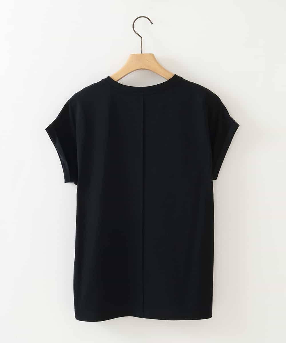 ZMKGB56089 al'aise modulation(アレーズモジュレーション) 【日本製】アートプリントフレンチスリーブTシャツ ブラック