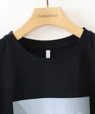 ZMKGB56089 al'aise modulation(アレーズモジュレーション) 【日本製】アートプリントフレンチスリーブTシャツ ブラック