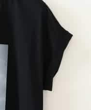 ZMKGB56089 al'aise modulation(アレーズモジュレーション) 【日本製】アートプリントフレンチスリーブTシャツ ブラック