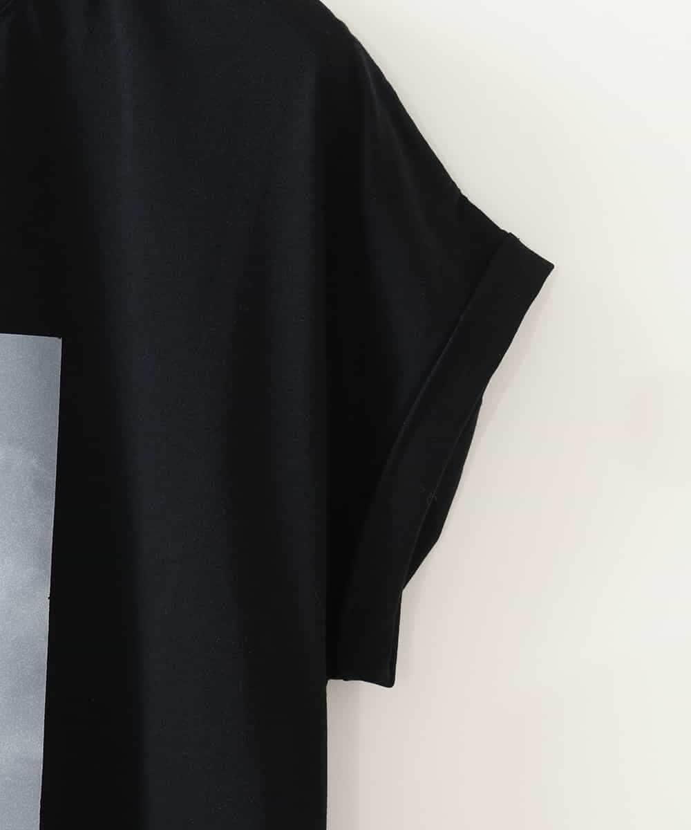 ZMKGB56089 al'aise modulation(アレーズモジュレーション) 【日本製】アートプリントフレンチスリーブTシャツ ブラック