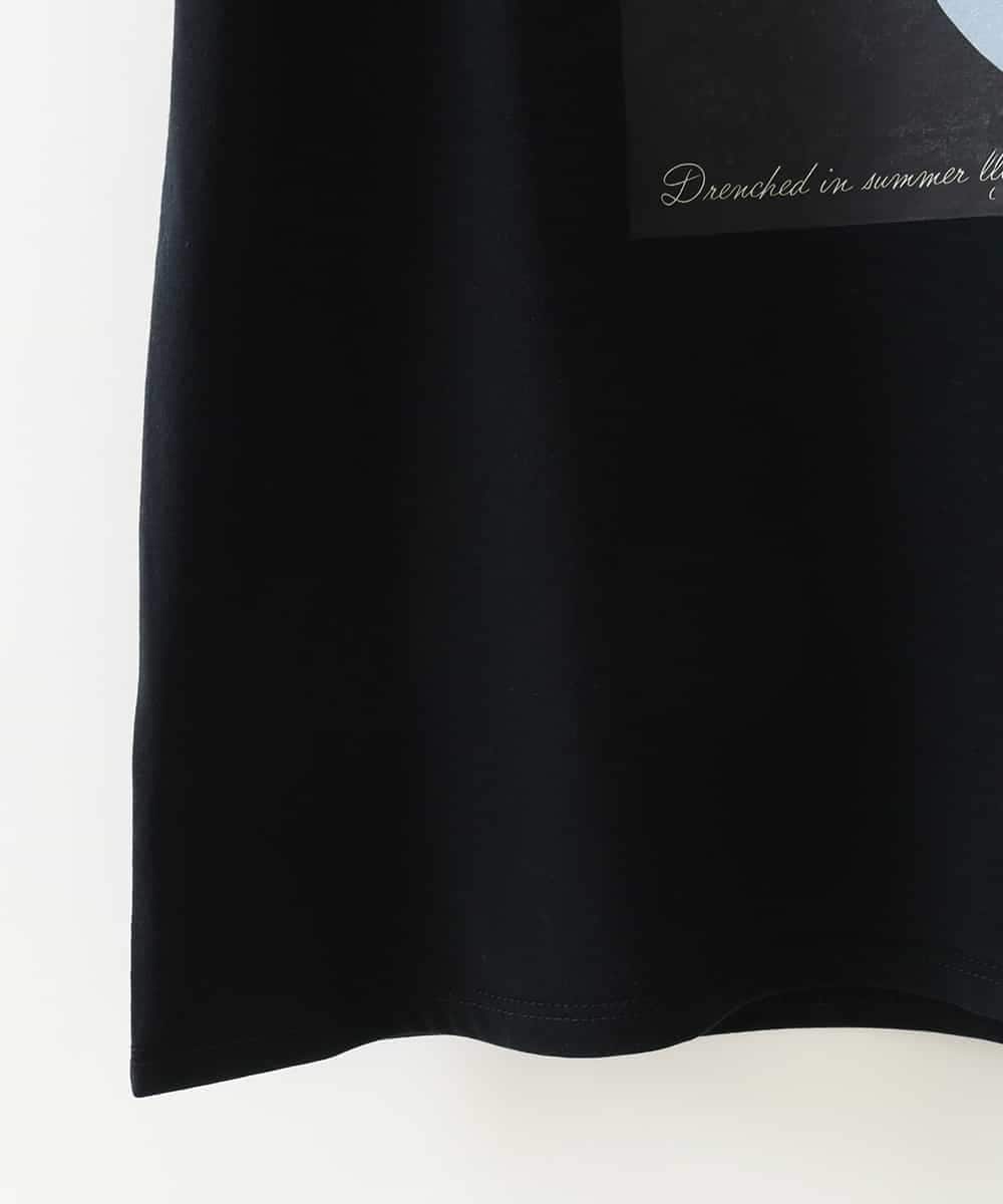 ZMKGB56089 al'aise modulation(アレーズモジュレーション) 【日本製】アートプリントフレンチスリーブTシャツ ブラック