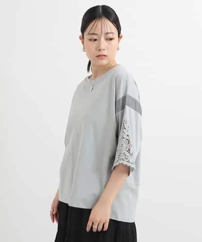 ZMKGB62098 al'aise modulation 刺繍アクセントデザインスリーブカットソー