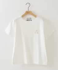 ZMKGB66079 al'aise modulation(アレーズモジュレーション) ビジューパールロゴTシャツ ホワイト