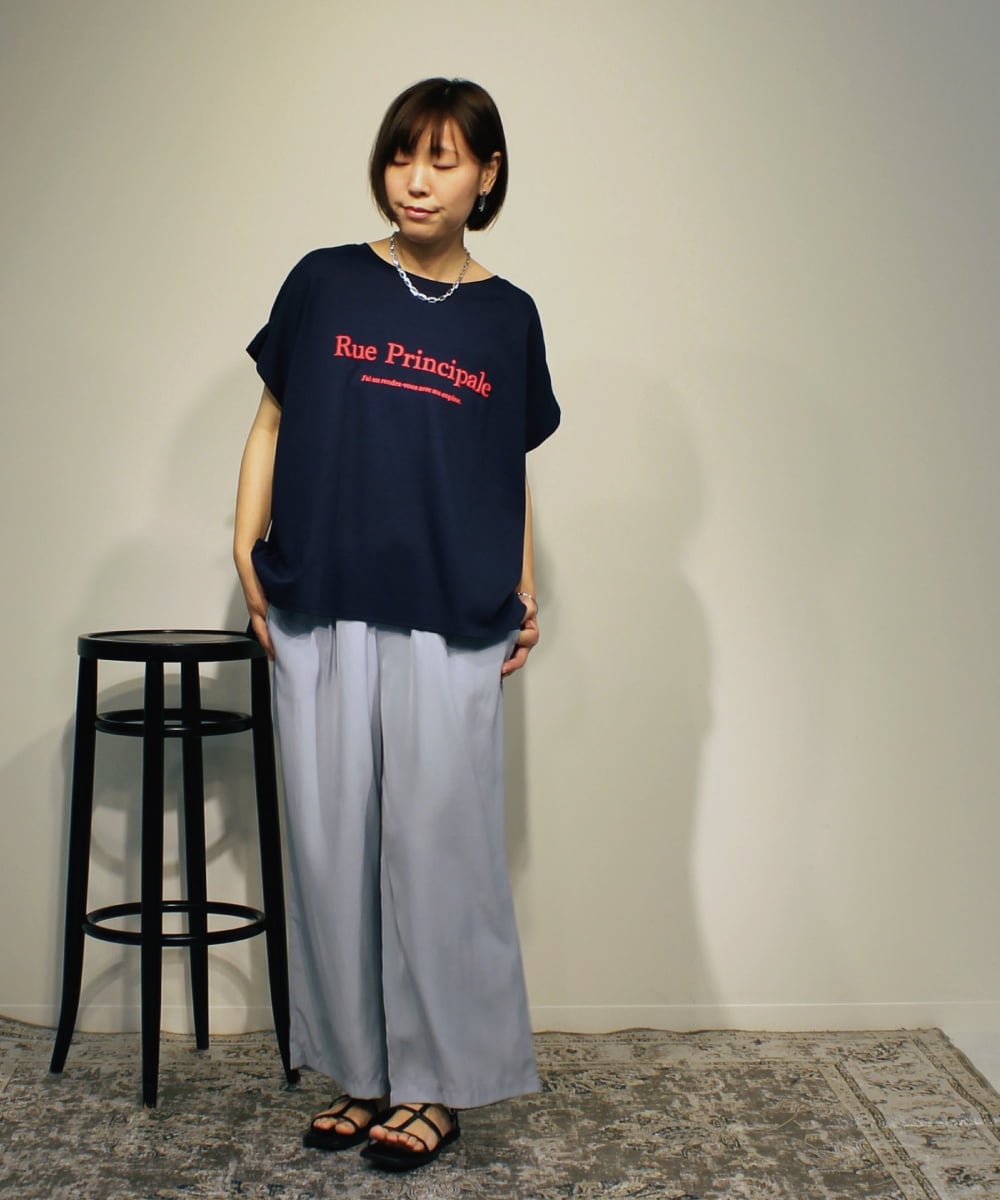 ZMKGB68069 al'aise modulation(アレーズモジュレーション) オーバーフレンチロゴアクセントトップ ネイビー