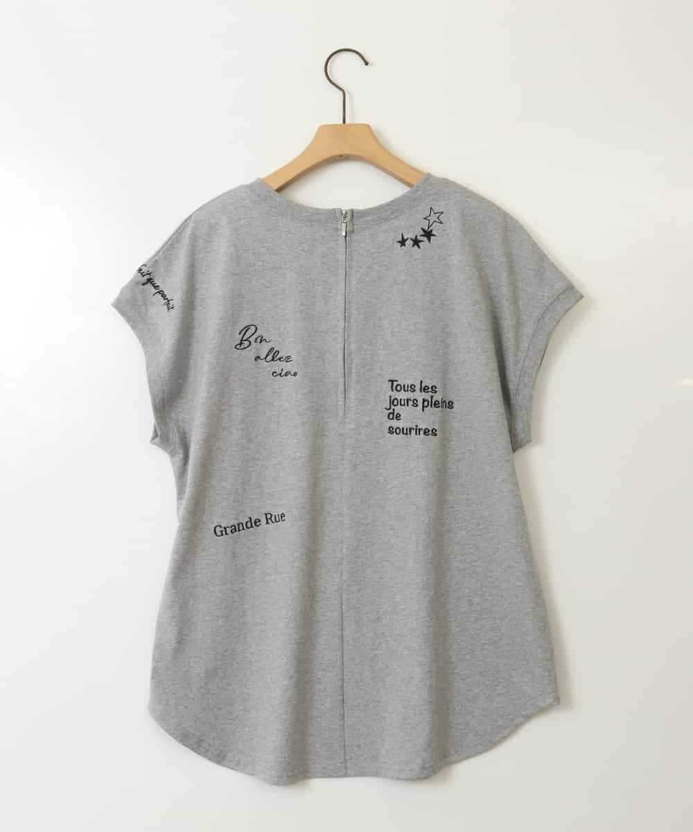 ZMKGB69099 al'aise modulation(アレーズモジュレーション) ロゴ刺繍アクセントプルオーバー グレー