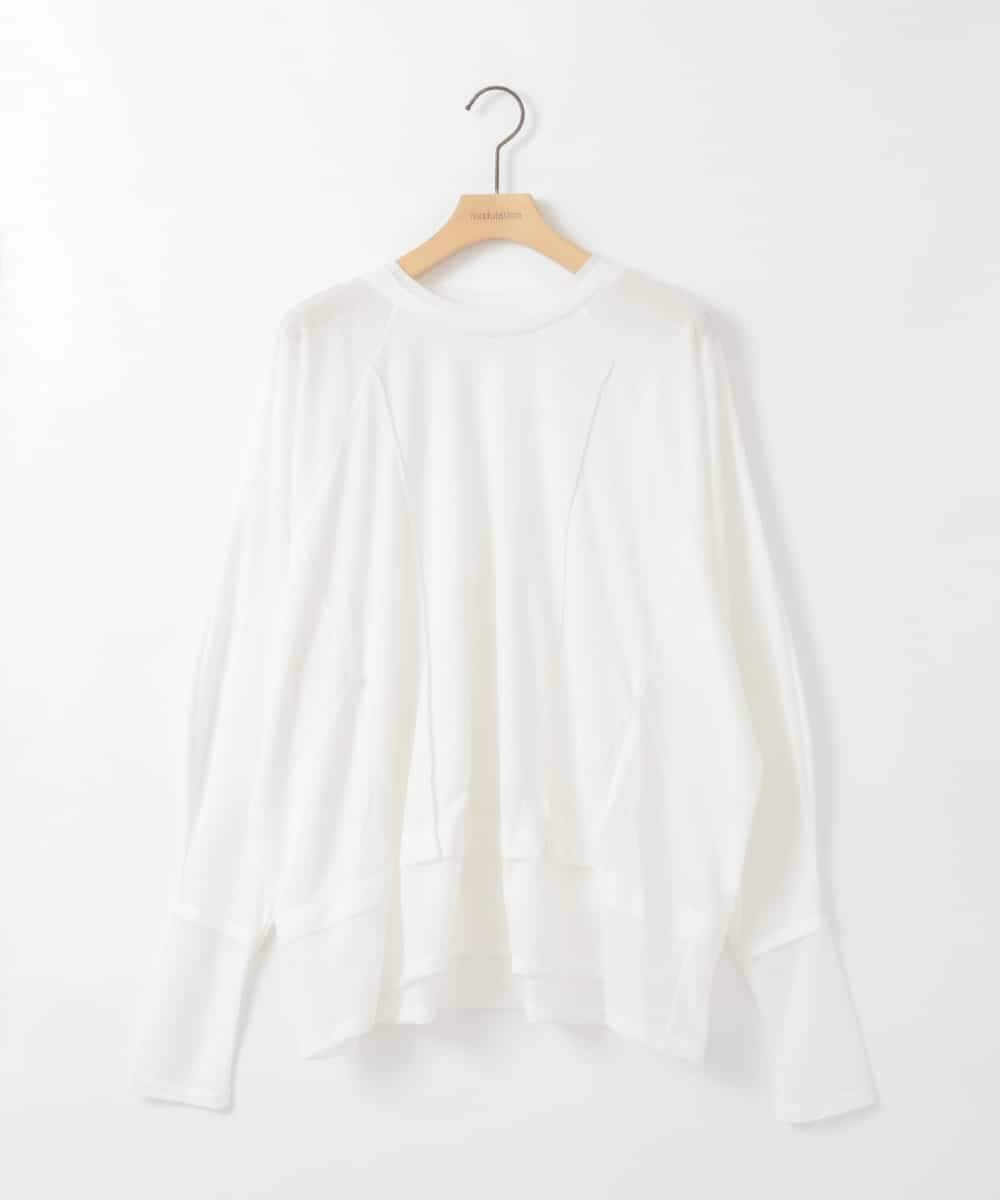 ZMKGE10069 al'aise modulation(アレーズモジュレーション) 【2WAY】レイヤード風デザイントップス ホワイト