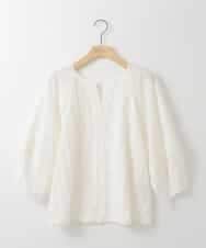 ZMKGE11085 al'aise modulation(アレーズモジュレーション) 【洗える】立体スリーブスキッパーブラウス ホワイト