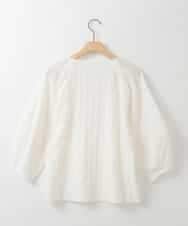 ZMKGE11085 al'aise modulation(アレーズモジュレーション) 【洗える】立体スリーブスキッパーブラウス ホワイト