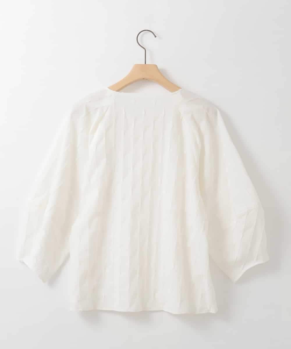 ZMKGE11085 al'aise modulation(アレーズモジュレーション) 【洗える】立体スリーブスキッパーブラウス ホワイト