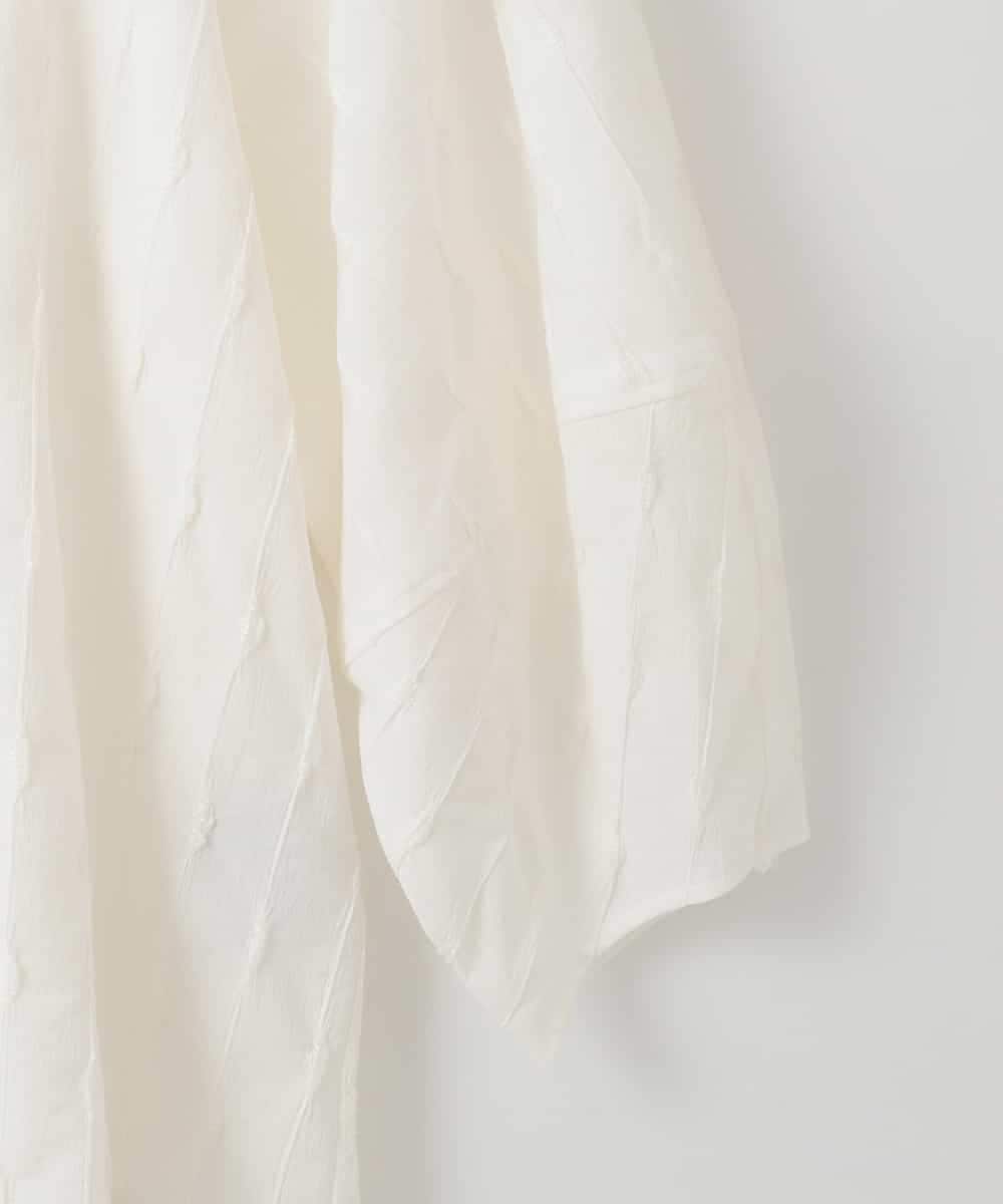 ZMKGE11085 al'aise modulation(アレーズモジュレーション) 【洗える】立体スリーブスキッパーブラウス ホワイト