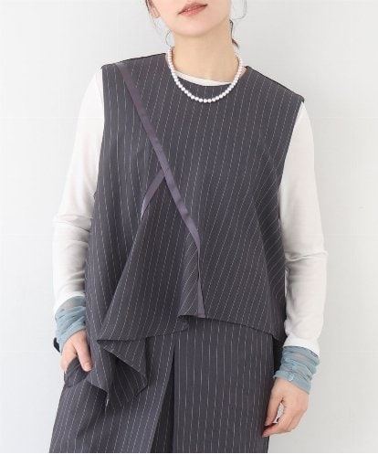 ZMKGE12089 al'aise modulation 袖シャーリングカットソー