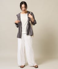 ZMKGE13079 al'aise modulation(アレーズモジュレーション) レイヤード風ソフトタンクトップ ライトグレー