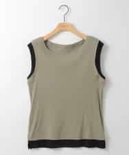 ZMKGE13079 al'aise modulation(アレーズモジュレーション) レイヤード風ソフトタンクトップ カーキ
