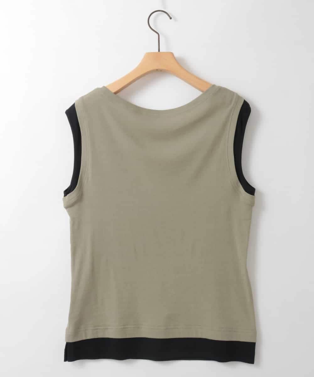 ZMKGE13079 al'aise modulation(アレーズモジュレーション) レイヤード風ソフトタンクトップ カーキ