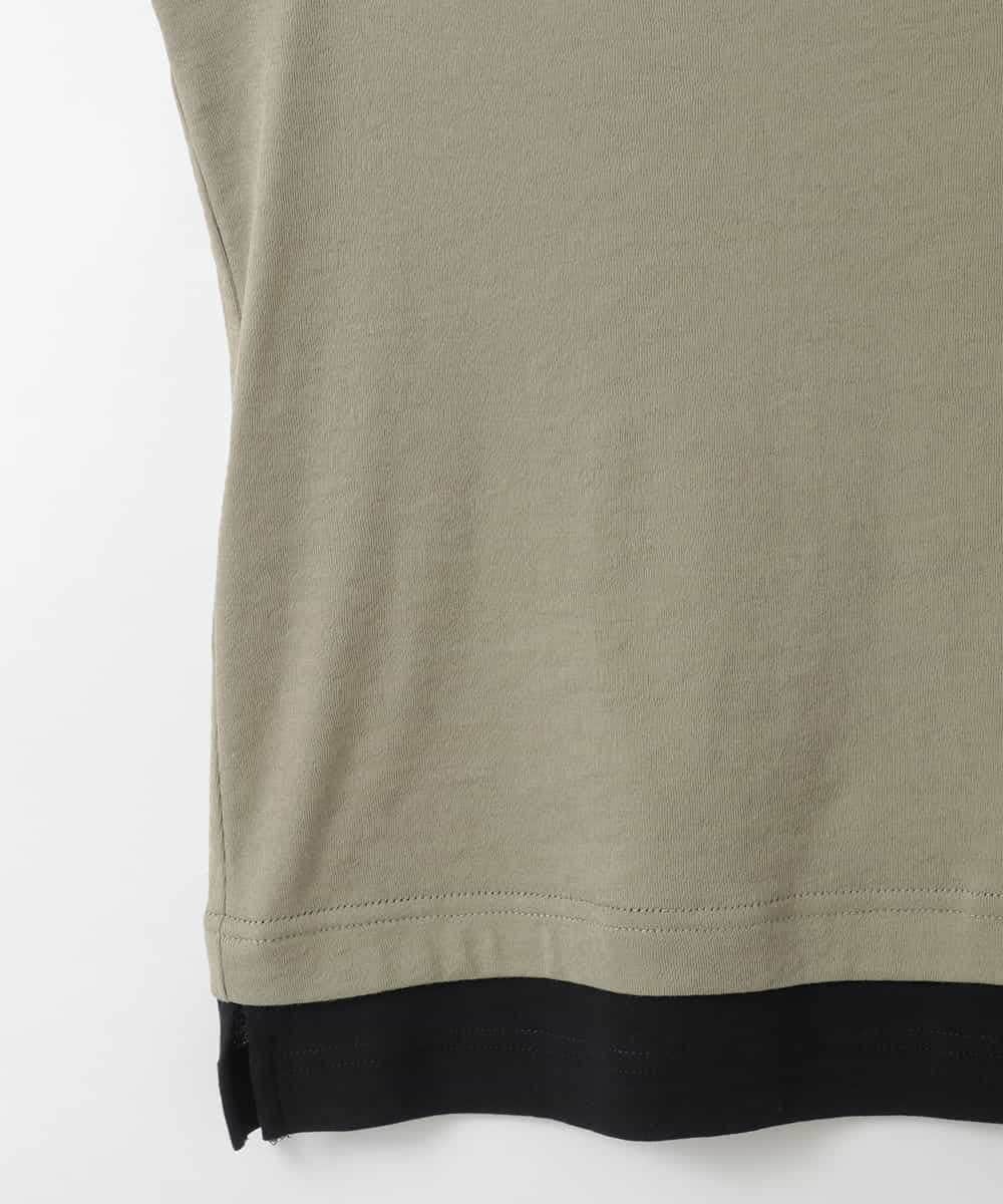 ZMKGE13079 al'aise modulation(アレーズモジュレーション) レイヤード風ソフトタンクトップ カーキ