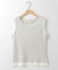 ZMKGE13079 al'aise modulation(アレーズモジュレーション) レイヤード風ソフトタンクトップ ライトグレー