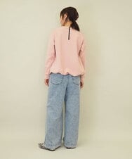 ZMKGE17098 al'aise modulation(アレーズモジュレーション) 額縁刺繍ロゴポンチカットソー ピンク