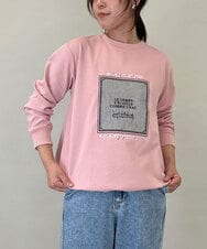 ZMKGE17098 al'aise modulation(アレーズモジュレーション) 額縁刺繍ロゴポンチカットソー ピンク