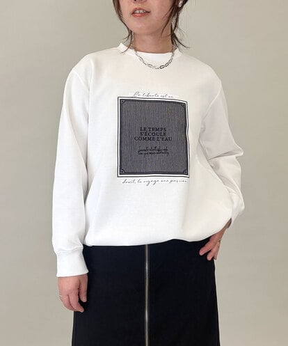 ZMKGE17098 al'aise modulation 額縁刺繍ロゴポンチカットソー