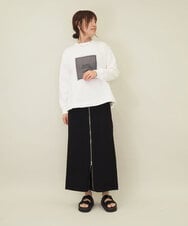 ZMKGE17098 al'aise modulation(アレーズモジュレーション) 額縁刺繍ロゴポンチカットソー ホワイト