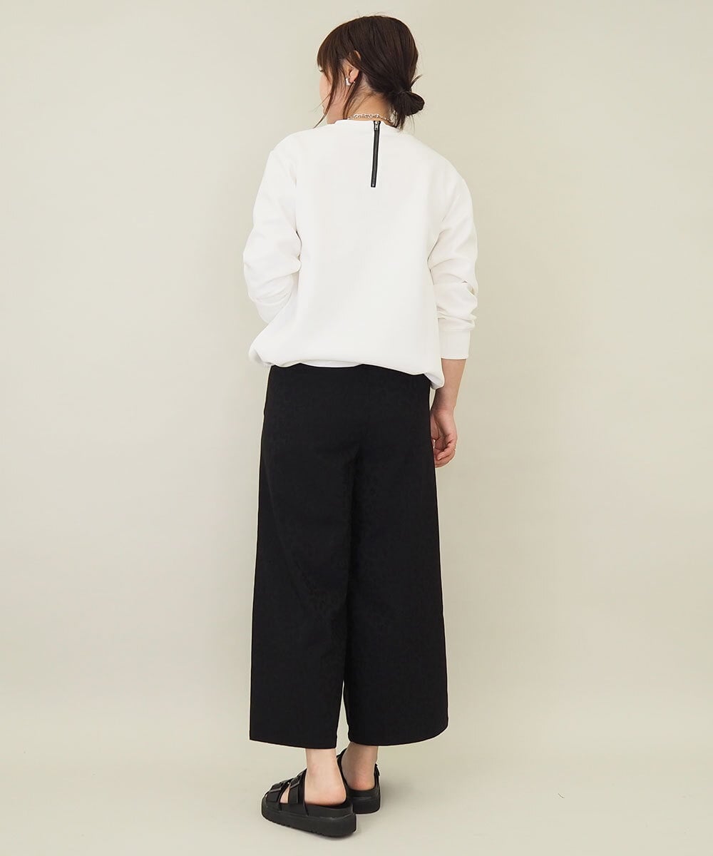 ZMKGE17098 al'aise modulation(アレーズモジュレーション) 額縁刺繍ロゴポンチカットソー ホワイト