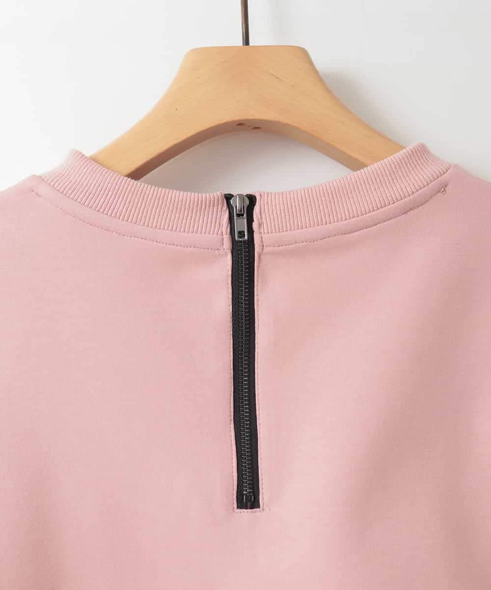 ZMKGE17098 al'aise modulation(アレーズモジュレーション) 額縁刺繍ロゴポンチカットソー ピンク