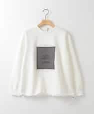 ZMKGE17098 al'aise modulation(アレーズモジュレーション) 額縁刺繍ロゴポンチカットソー ホワイト